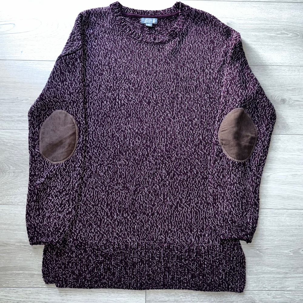 Cupcake Knit Pull Over Maroon-Burgundy Stylish Sweater Size L